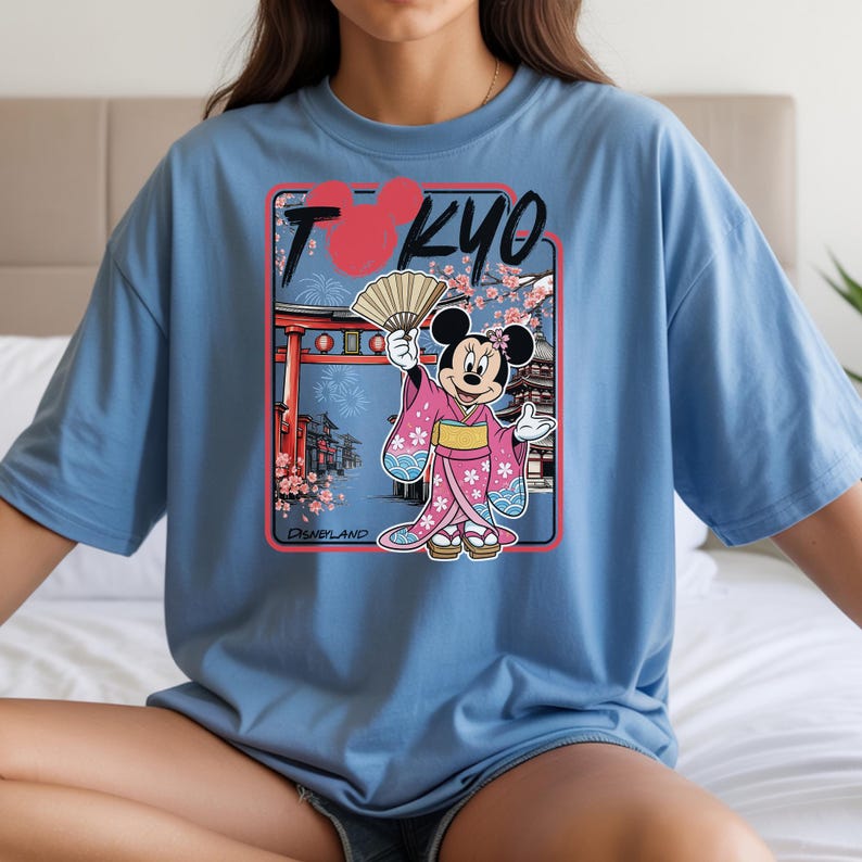 Tokyo Disneyland Shirt, Minnie Mouse Kimono T-Shirt, Tokyo Japan Disney Park Apparel Comfort Colors image 5