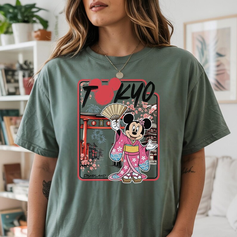 Tokyo Disneyland Shirt, Minnie Mouse Kimono T-Shirt, Tokyo Japan Disney Park Apparel Comfort Colors image 4
