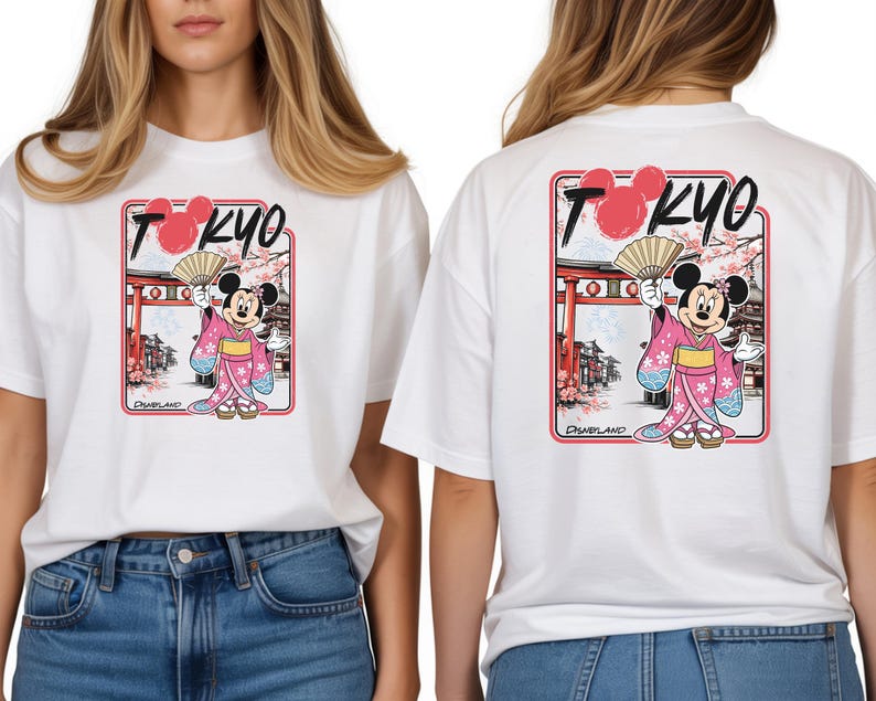 Tokyo Disneyland Shirt, Minnie Mouse Kimono T-Shirt, Tokyo Japan Disney Park Apparel Comfort Colors image 7