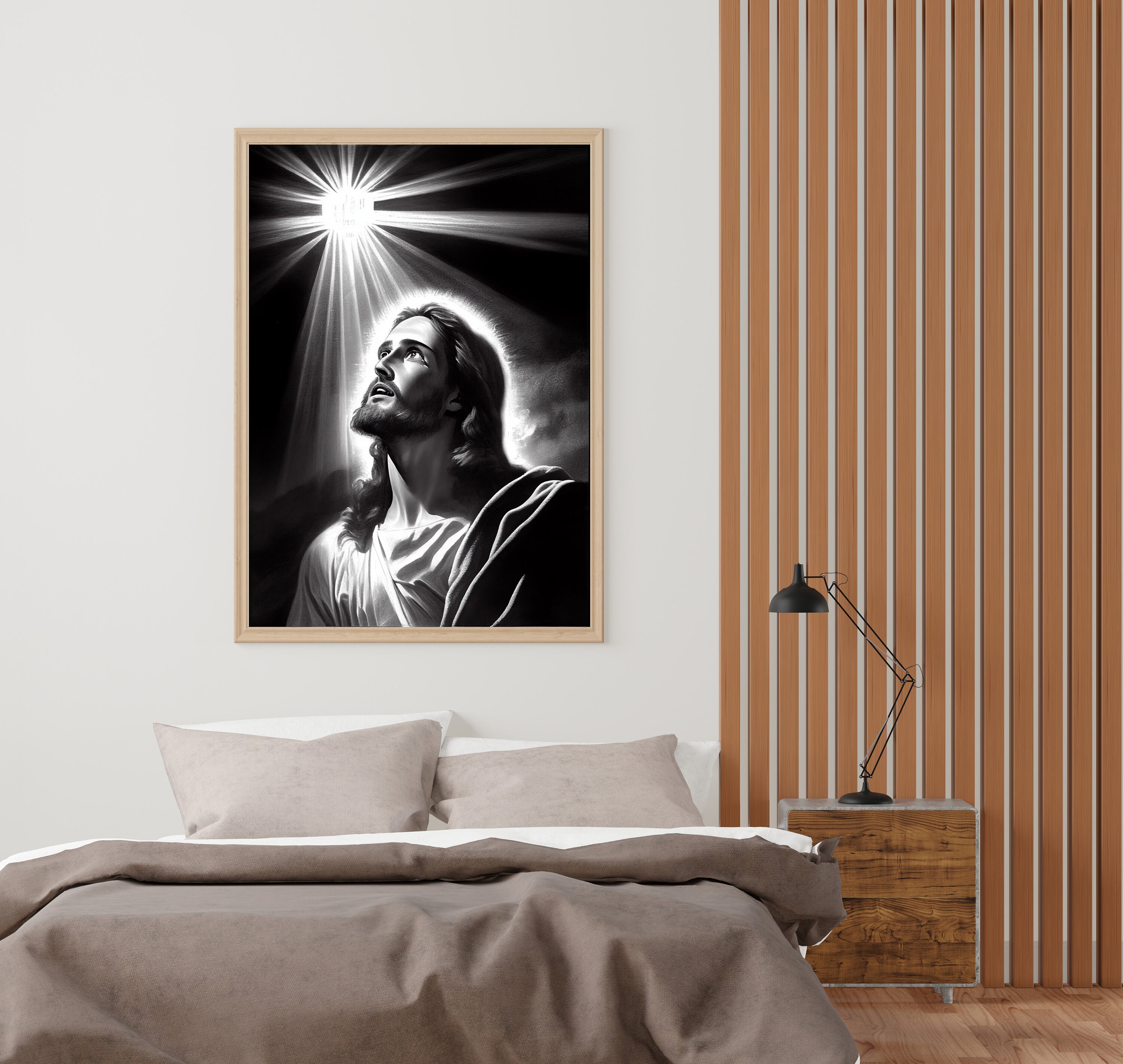Black and White Jesus Print Vintage Jesus Artwork in - Etsy