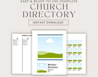Modèle d'annuaire d'églises - Personnalisable sur Canva