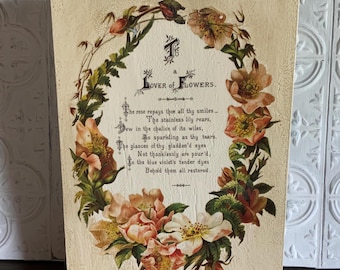 Rose wall art, vintage inspired, farmhouse decor, French country cottage decor, shabby chic wall decor, lover of flowers wild rose decor