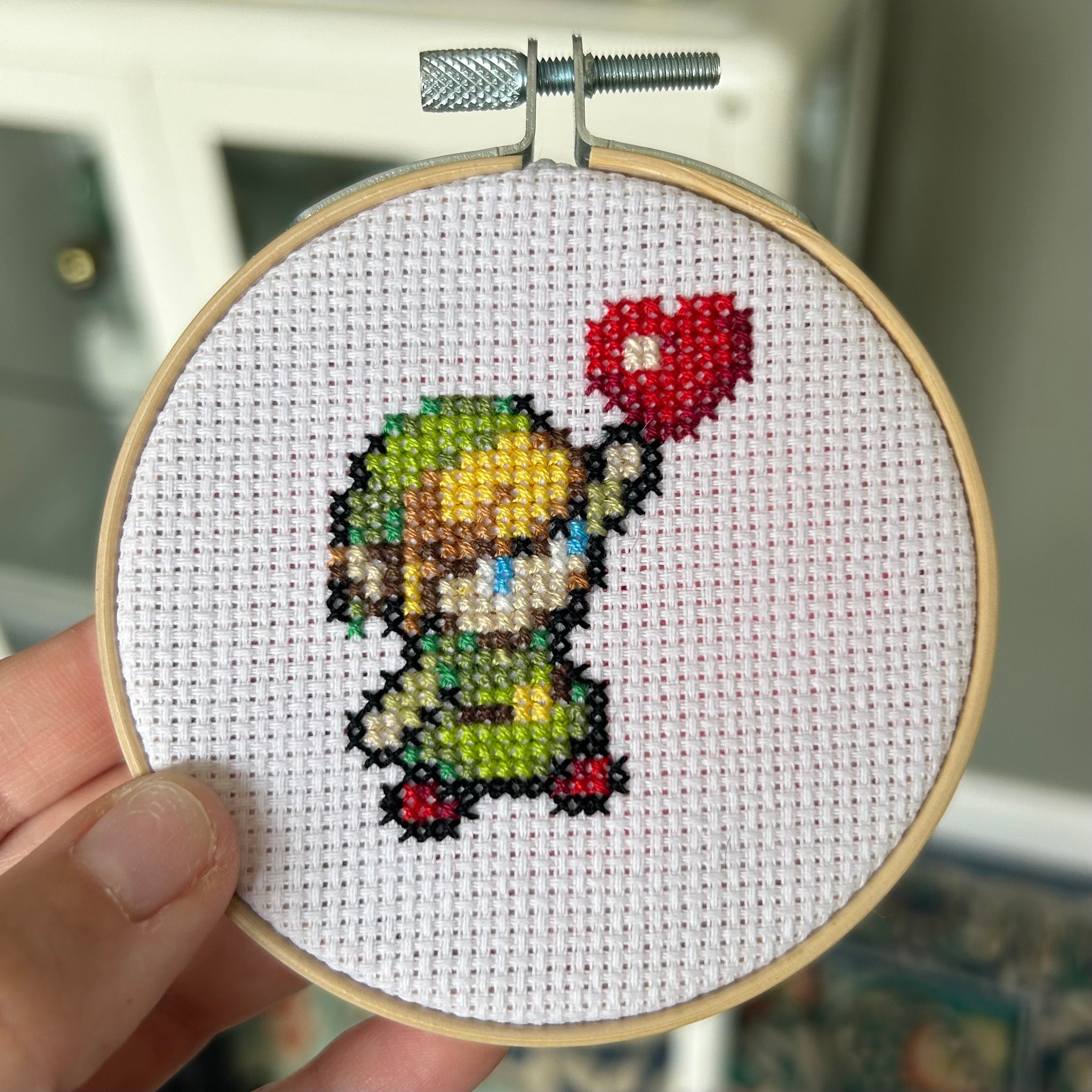 Link Legend of Zelda Pixel Cross Stitch Wall Art - FINISHED - Etsy