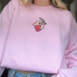 Kirby Messer Meme Besticktes Rundhals-Sweatshirt