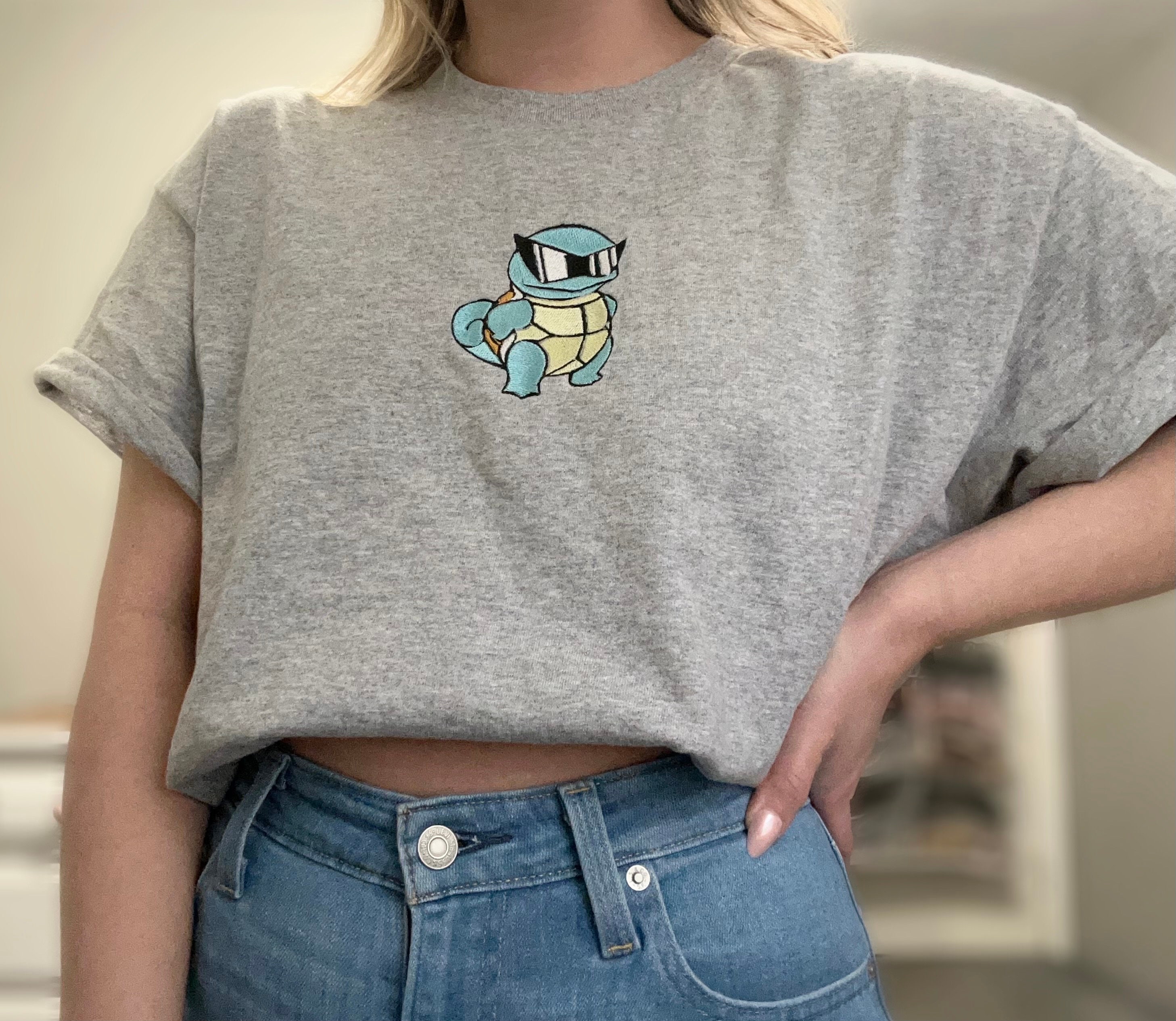 Cool Turtle Embroidered Tee Shirt