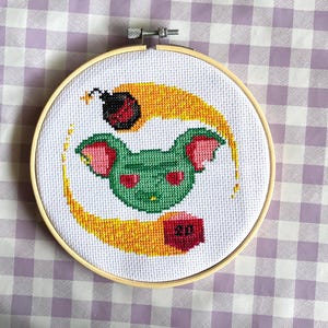 Dice goblin cross stitch pattern