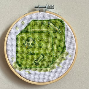 Gelatinous cube cross stitch kit