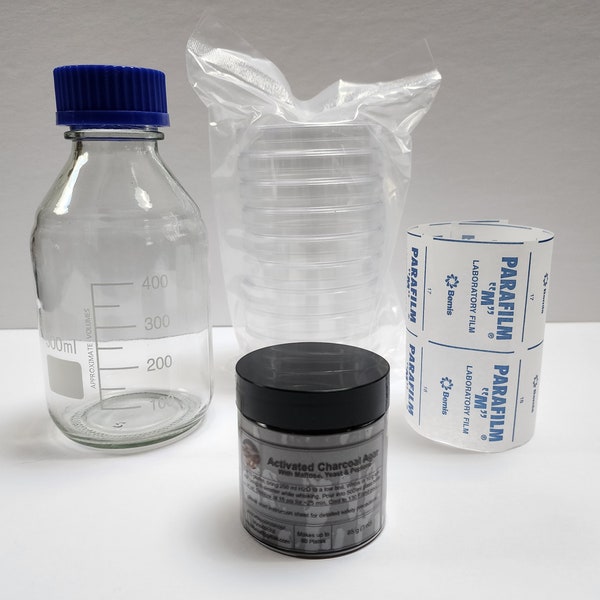 Activated Charcoal Nutrient Agar Kit, Create Your Own Black Agar Plates.