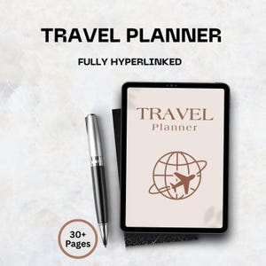 Digital Travel Planner for iPad - Hyperlinked PDF file, Itinerary Planner, Goodnotes Journal