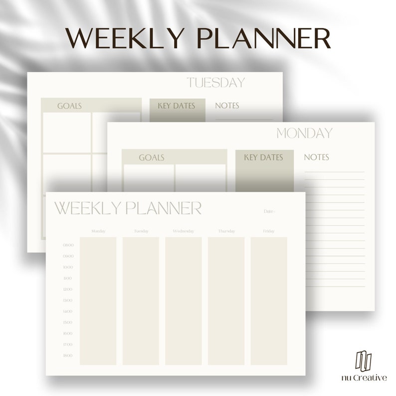 Simple Horizontal Digital Planner 2023 İpad Planner Template Etsy