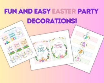 Easter Party Decorations and Invitations - 10 Pages