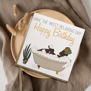 Bath Bubbles | Diverse Greeting Card | Black Woman | Opulence by AfroTouch Design