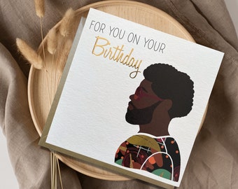 Marvin  Birthday Card | Diverse Greeting Card | Black Male | Opulence by AfroTouch Design