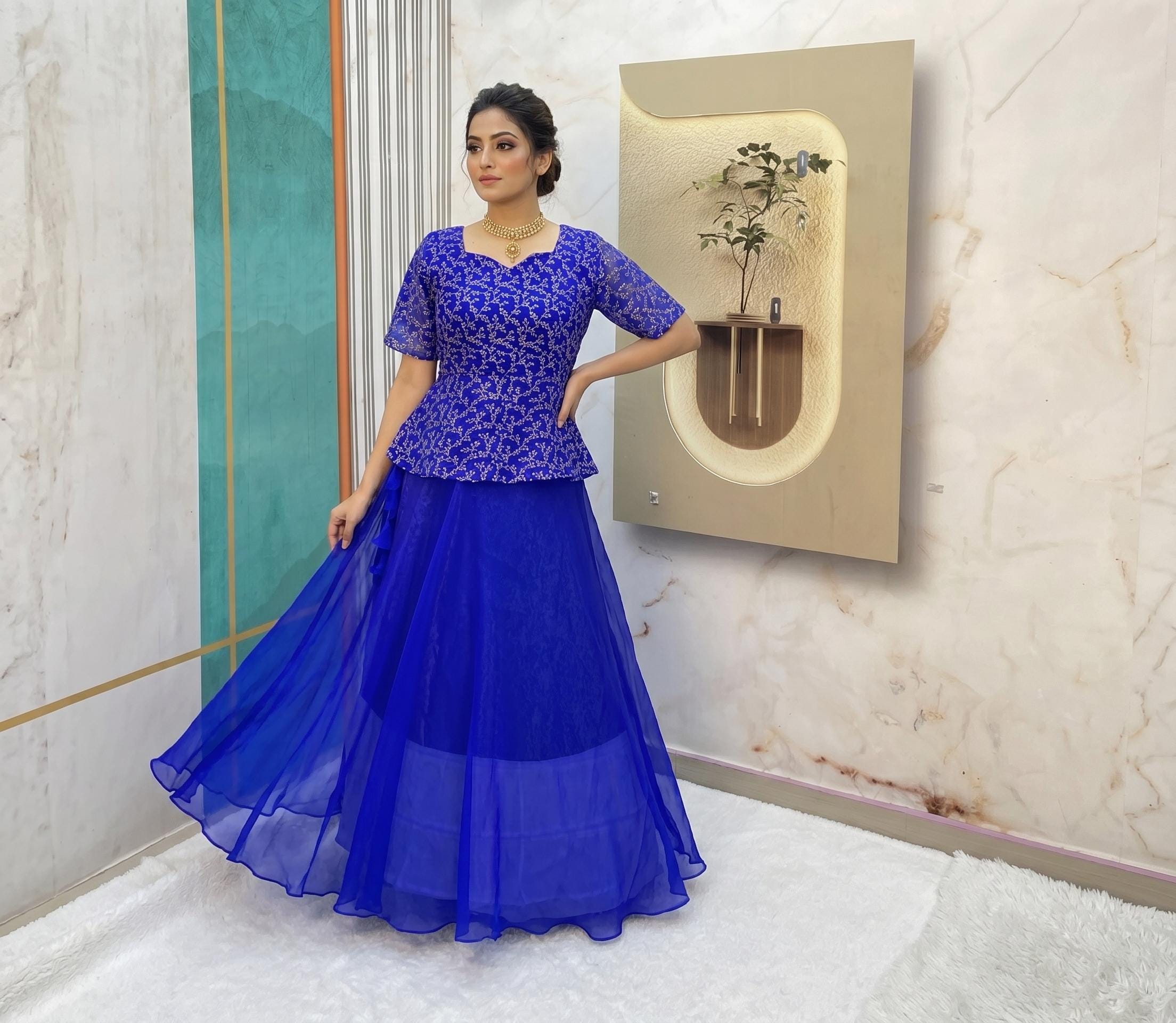 blue indo western dress women Size - 3XL main image 0