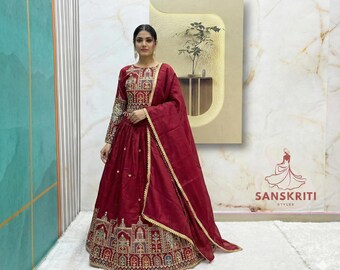 Red Lehenga Choli for Girls, baby lengha Girls Indian wedding Outfit partywear kids dress