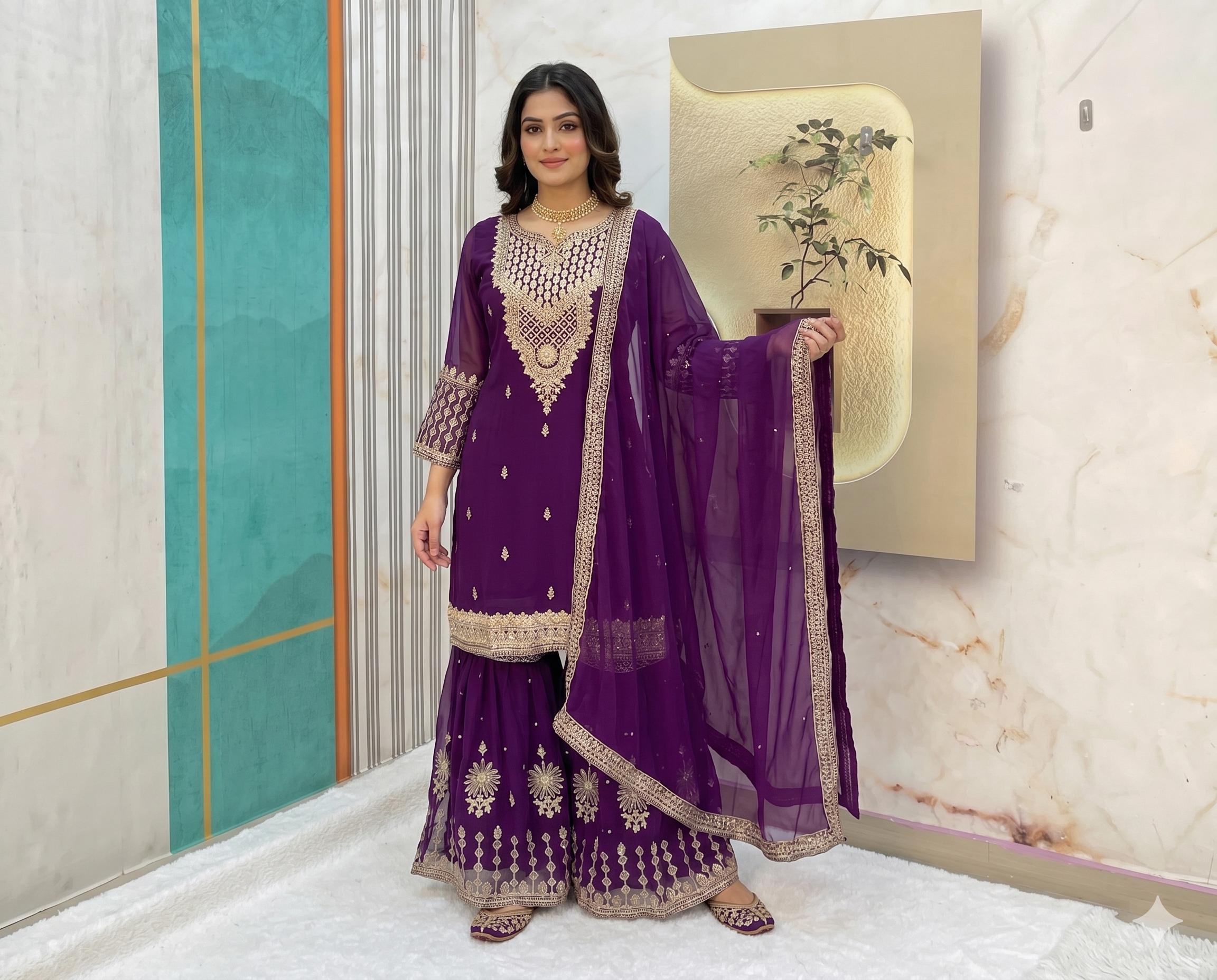 Pakistani Purple Dress - Etsy