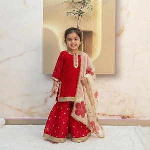 Red Sharara Set for Wedding - Etsy