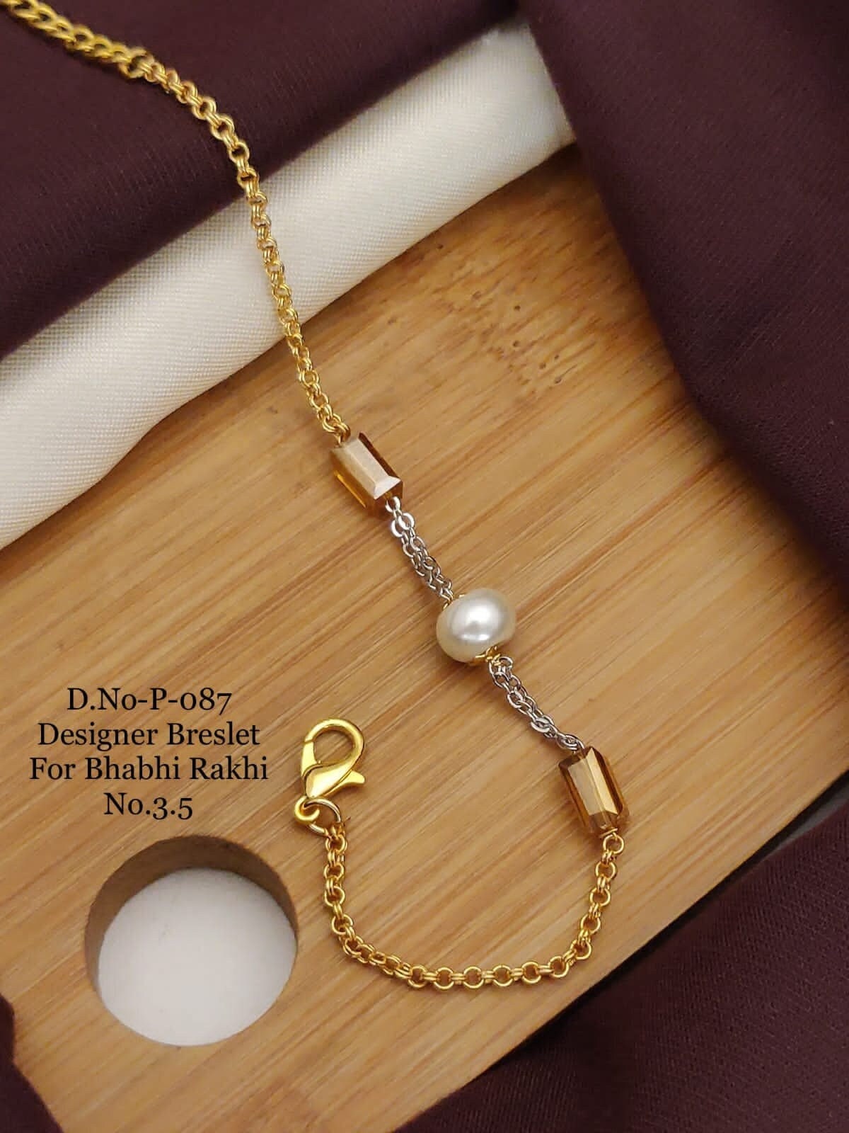 Classic Pearl Moti Bhaiya Bhabhi Designer Bracelet Rakhi Set - 2 pcs,  Jewellery, Designer Rakhi Free Delivery India.