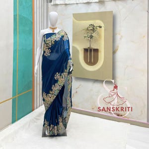 Trendy Designer Saree For women USA Wedding Function Partywear saree Coding Sequins saree Soft fabric Floral Sari Festival wear Indian Saree
