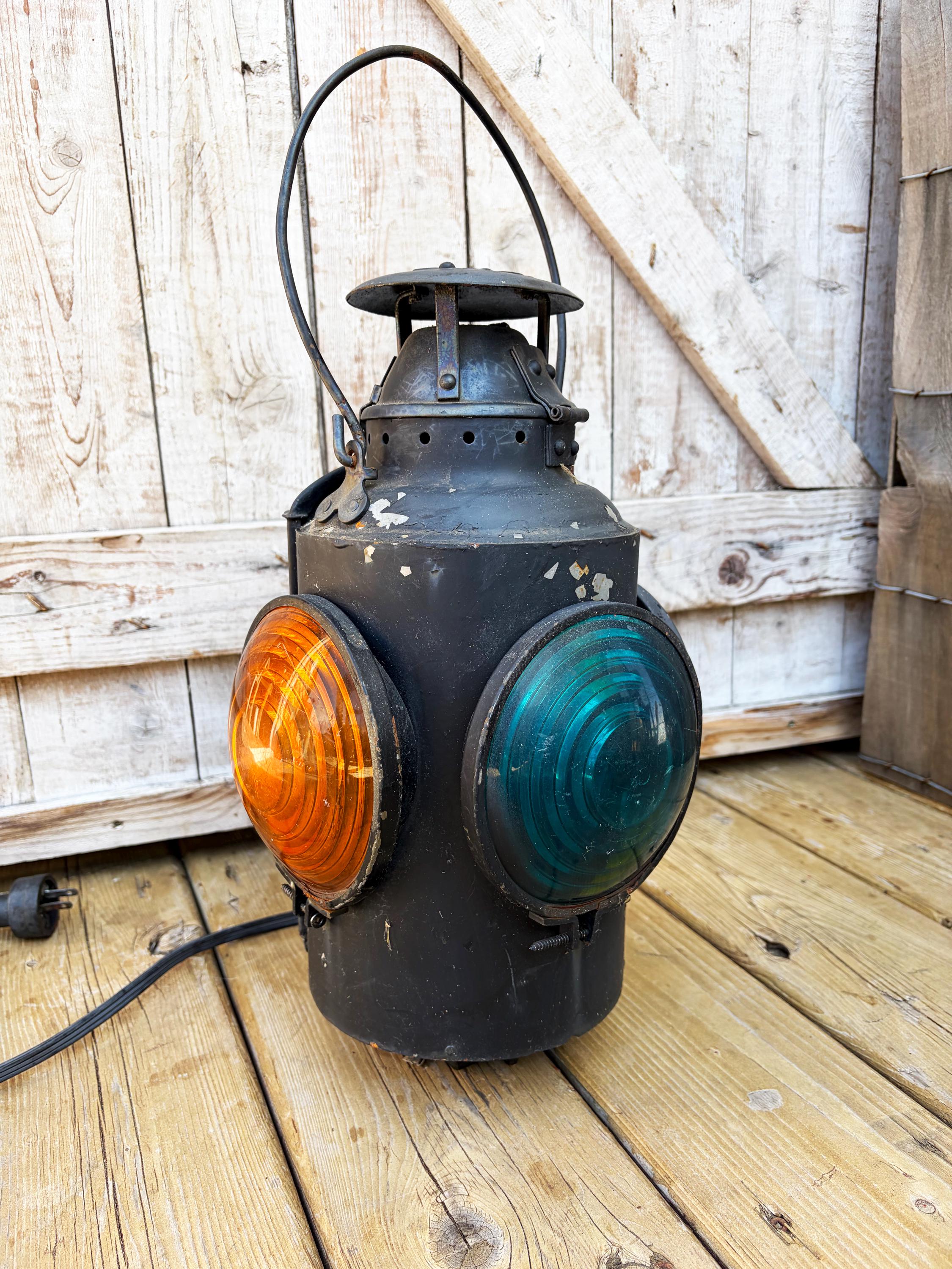 Antique Railroad Signal Lamp - Etsy