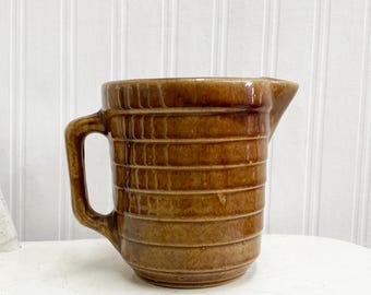 Vintage Brown Pottery Pitcher Stoneware Crock