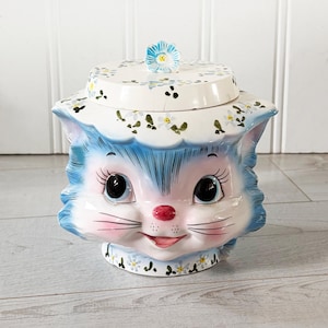 Lefton Miss Kitty Cookie Jar - Etsy