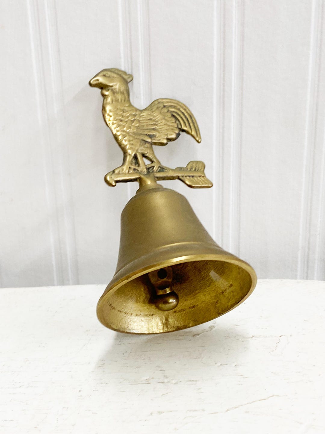 Vintage Solid Brass Hand Bell With Rooster Handle Ornate Brass Decor - Etsy