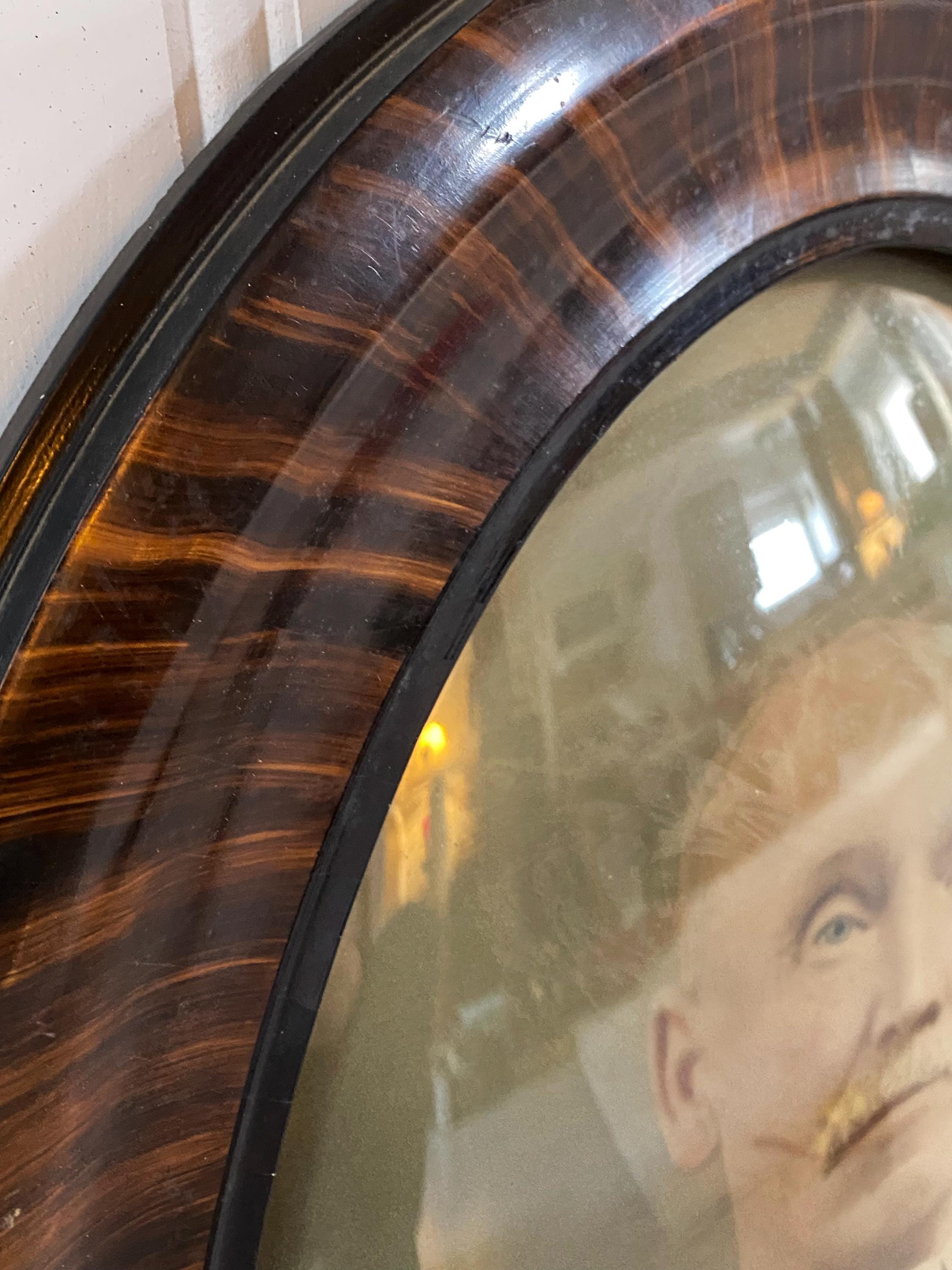 Antique Tiger Wood Oval Frame, Convex Glass Victorian Portrait - Etsy