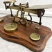 RARE Antique Victorian 1800's Small Wooden and Brass Scale With Weights ...
