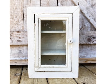 Vintage Medicine Cabinet with Glass Antique Pharmacy Wall Bathroom Decor