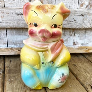 Vintage Pig Cookie Jar - Etsy