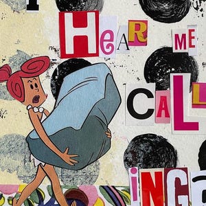 Clare Schmehl - Collage originale su carta - "The Costco Run"