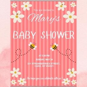 Bearbeitbare Baby Shower Einladungskarte Vorlage Sofort Download