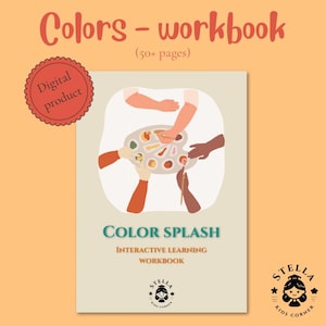 Cahier d'exercices interactif en couleur pour les enfants d'âge préscolaire, maternelle, âgés de 3 à 6 ans. Feuilles de travail imprimables, numériques et téléchargeables pour les enfants