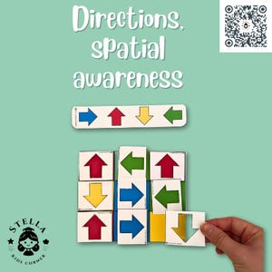 Printable Directional Arrows Game – Digital Spatial Awareness & Color Recognition Activity for Kids