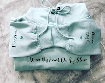 I wear my heart on my sleeve personalised hoodie