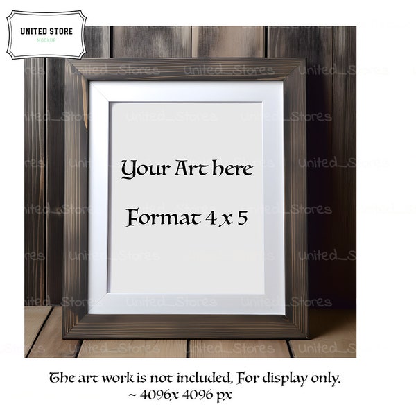 Minimal Frame Mockup, Wood Mockup, Frame Mock Up, Vertical Frame PSD, Picture Frame Mockup, Styled Mockup, 4x5 ratio, 8x10 ratio
