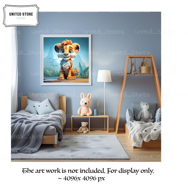 Nursery Mockup, Frame Mockup, Wood Mockup, Frame Mock Up, square Frame PSD, Picture Frame Mockup, Styled Mockup, Square Frame