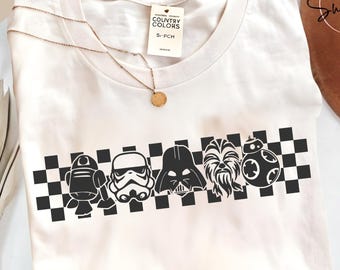 Star Wars Comfort Colors® Shirt, Vintage Star Wars Shirt, kariertes Disney World Shirt, Star Wars Familienshirt, Disney Trip Familienshirt