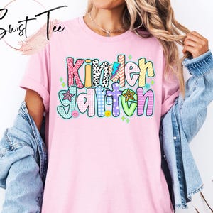 Kindergarten Teacher Shirt, Comfort Colors® Kindergarten Shirt, Kinder Crew, Kinder Garten Teacher Back to School Shirts, Pre-K Teacher