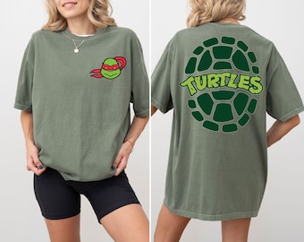 Front Back Ninja Turtles Tee, Ninja Turtles Shirt, Ninja Turtles Matching Shirt, Family Matching Turtles Shirt, Ninja Turtles Boy Shirt