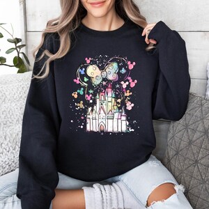 Disney Minnie Castle Sweatshirt, Magical Castle Sweater, Disney Watercolor Castle Hoodie, Disneyland Sweatshirt, Minnie Ears Hoodie image 6