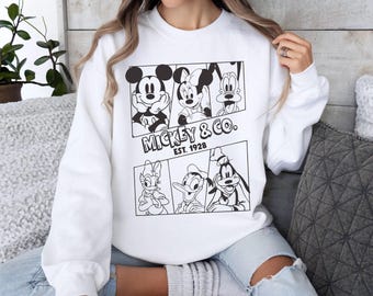 Sudadera Mickey & Co 1928, sudadera Disney, Mickey & Co retro, camisetas Disneyworld, camiseta Disney Vacation, sudadera Disneyland