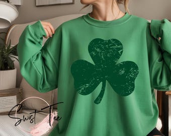 St. Patricks Day Sweatshirt, irisches Kleeblatt-Sweatshirt, St. Patricks Day Sweatshirt, St Patricks Hoodie, St Patricks Pullover-Dekor