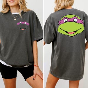 Custom Turtles Group voor- en achterkant Comfort Colors®-shirt, bijpassend shirt Turtles, anime-T-shirt voor kinderen, cartoon jeugdshirt, T-shirt film peuter