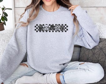 Sudadera vintage de Star Wars, suéter a cuadros de Star Wars, sudadera desteñida de Star Wars: Una nueva esperanza, sudadera con capucha de Star Wars Disneyland, sudadera familiar Disney