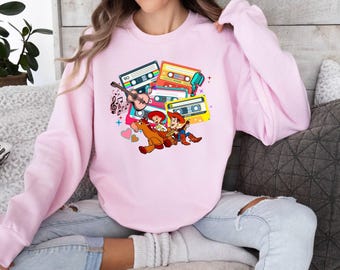 Retro Toy Story Jessie And Woody Sweat, Disney Toy Story 90's Hoodie, Disney Toy Story Valentines Day Sweater, Disney Valentines Day Hoodie
