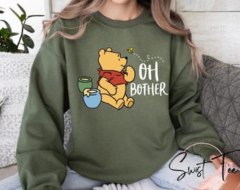 Oh Bother Winnie The Pooh Unisex Hoodie Sweatshirt, Disney World Sweatshirts, Piglet Eeyore Tigger Tee, Disney Shirts for Women Men