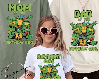 Custom Family Turtles Birthday Girl- Boy Shirt, Turtles Matching, Custom Turtle Birthday Party Shirts, Movie Toddler,Anime Boy Tee, Turtles