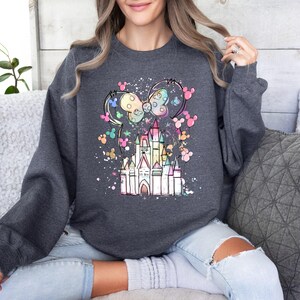 Disney Minnie Castle Sweatshirt, Magical Castle Sweater, Disney Watercolor Castle Hoodie, Disneyland Sweatshirt, Minnie Ears Hoodie image 5
